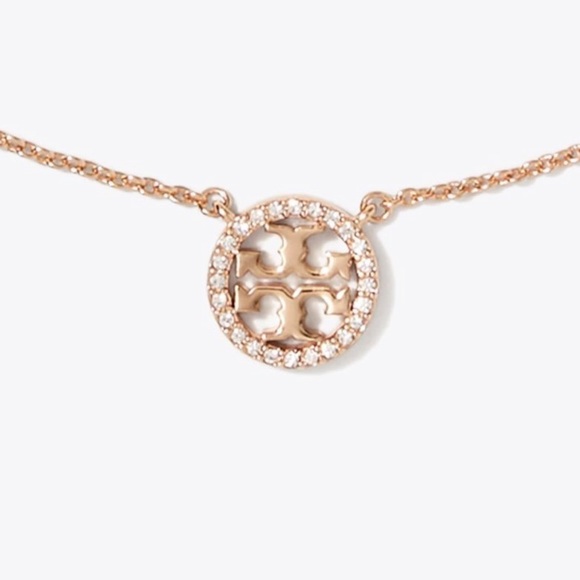 Tory Burch Miller Pavé Necklace Gold NWOT